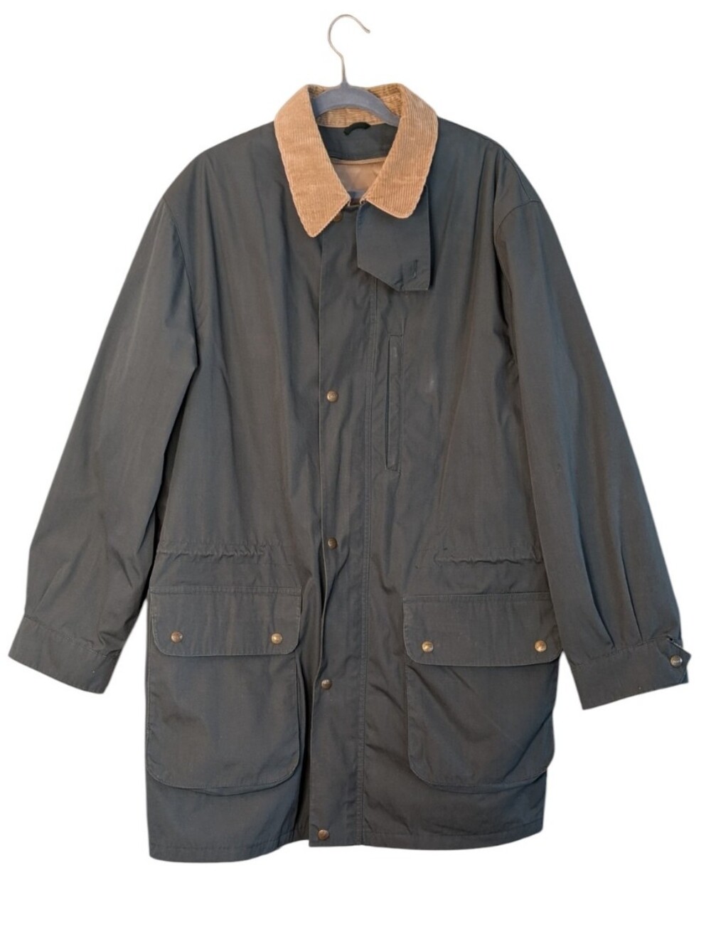Vintage LL Bean field coat 9373 USA Barn Chore Green size XL Corduroy Collar